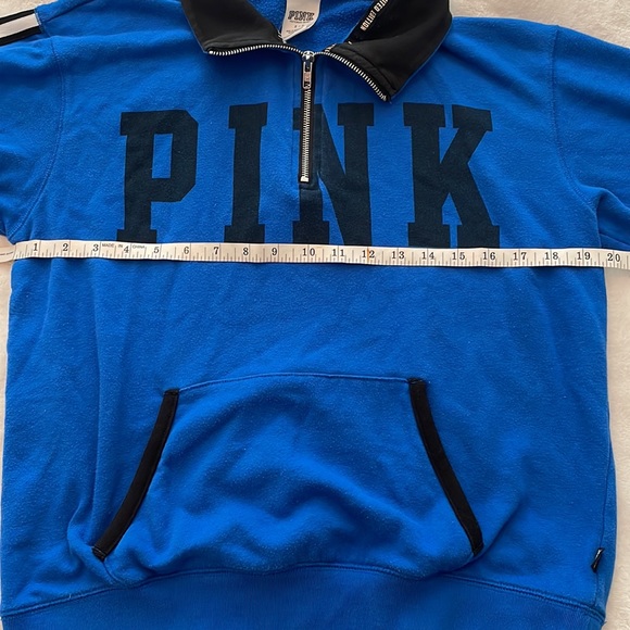 PINK Victoria’s Secret blue cowl neck zip up size small - Picture 5 of 14